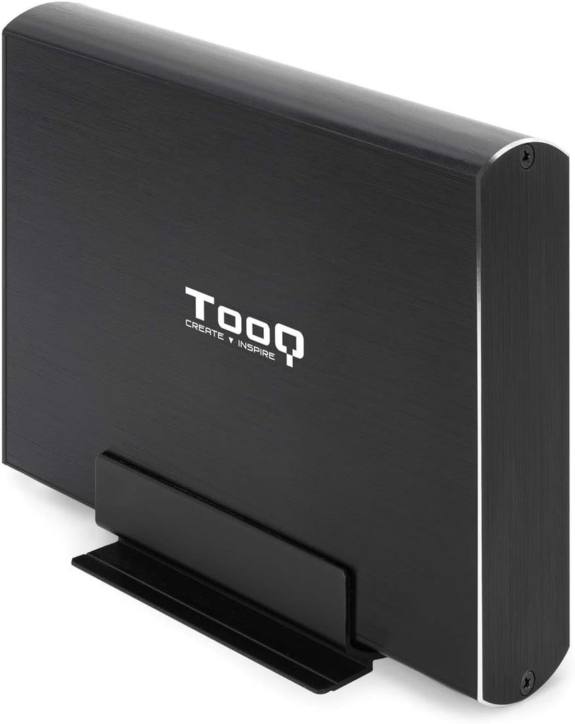 TooQ TQE-3531B - Carcasă pentru hard disk HDD de 3,5" (SATA I/II/III, USB 3.0), aluminiu, indicator LED, negru