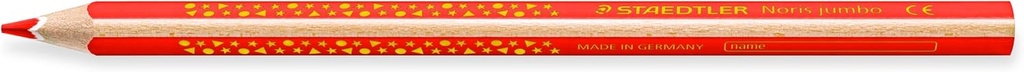Creion colorat STAEDTLER Noris jumbo, roșu, rezistență crescută la rupere, formă triunghiulară, sistem ABS, ștanțare atractivă cu stea, potrivit pentru copii conform EN71, Fabricat în Germania, 12 creioane colorate roșii, 1284-2