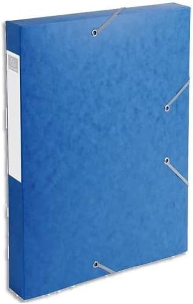 Cutie de arhivare Exacompta 14005H Premium cu banda elastica, 40 mm latime, din carton Colorspan extra-rezistent cu eticheta in cotor pentru DIN A4, cutie de arhiva, cutie de arhiva, cutie de documente, cutie de desen, folder, albastru