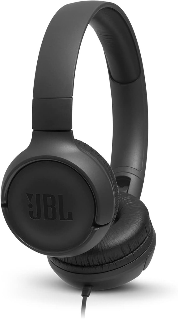 Casti over-ear JBL Tune 500, casti supraear cu microfon si telecomanda cu 1 buton, sunet JBL Pure Bass, compatibil cu Siri si Google, usoare si pliabile, casti de calatorie, negru