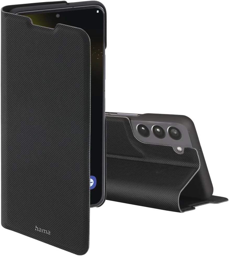 Husa pentru telefon mobil Hama pentru Samsung Galaxy S22 "Slim Pro" (husa de protectie cu portofel, 2x sloturi pentru carduri, husa pliabila Samsung S22 cu inchidere magnetica si functie de suport) neagra