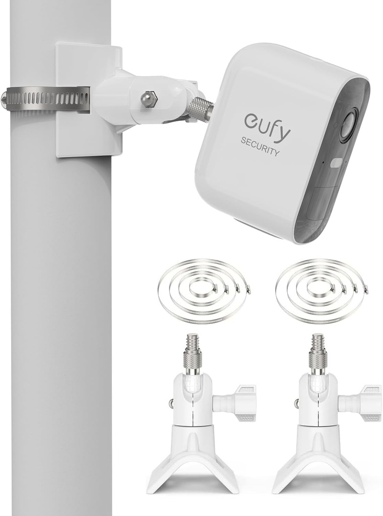 Pachet de 2 suporturi universale pentru camera de securitate pentru Arlo Pro 4, Arlo Pro 3, Arlo Pro 2, eufyCam 2C/2C Pro/3/3C eufyCam 1 & 2, eufyCam E, Arlo Ultra Arlo Ultra 2 (alb)