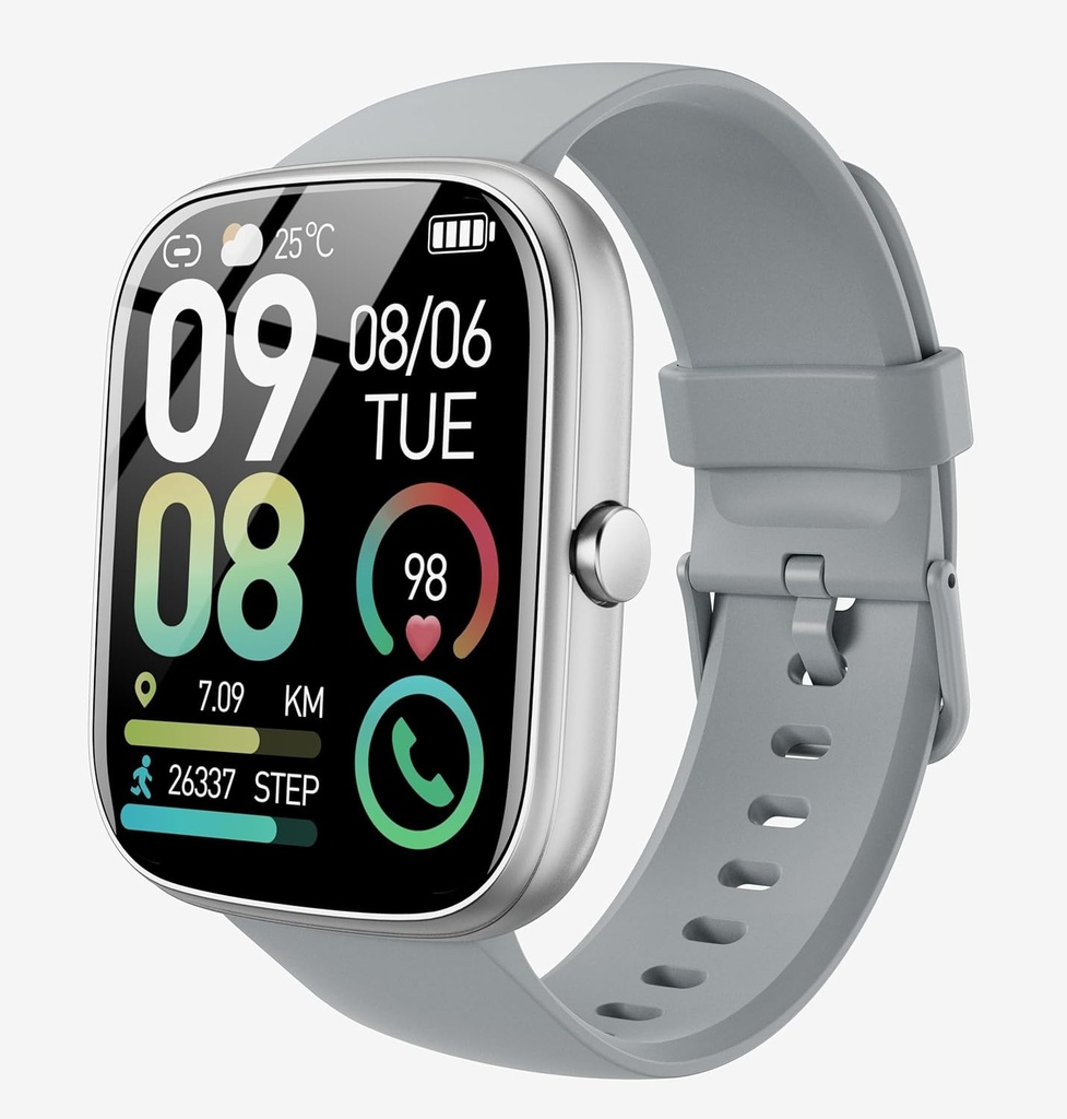 Dyurwa Smartwatch Femei Barbati cu functie de telefon, Ceas inteligent HD inch 1,91 inchi Monitorizare ritm cardiac pedometru