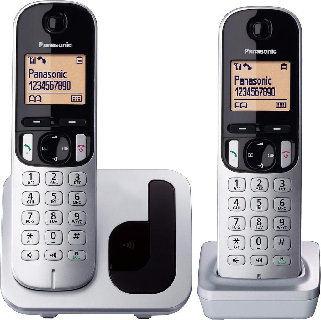 Telefon fara fir Panasonic KX-TGC212SPS Digital Duo (LCD de 1,6 inchi, DECT, agenda telefonica, alarma, blocarea apelurilor, interfon intre unitati), argintiu