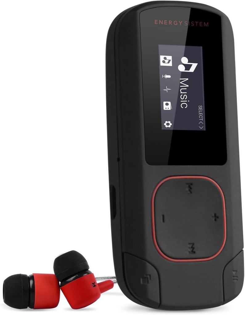 Energy MP3 Clip Bluetooth Coral - Reproductor MP3 (8 GB, Clip, Radio FM si microSD), coral