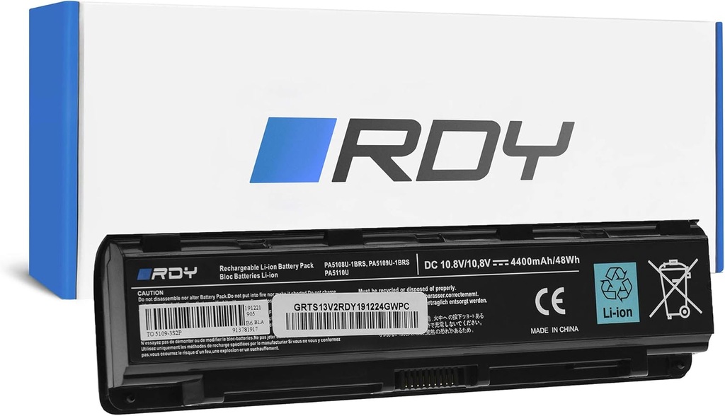 Baterie RDY pentru laptop PA5109U-1BRS PABAS272 PA5110U-1BRS pentru Toshiba Satellite C50 C50D C50-A-14W C55 C55-A-1H9 C55-A-1GJ C55-A-1GK C70 C75 C75-A-14W C55-A-1H9 C55-A-1GK C70 C75 C75-C75-C75 Capacitate: 400 mA 10,8 V)