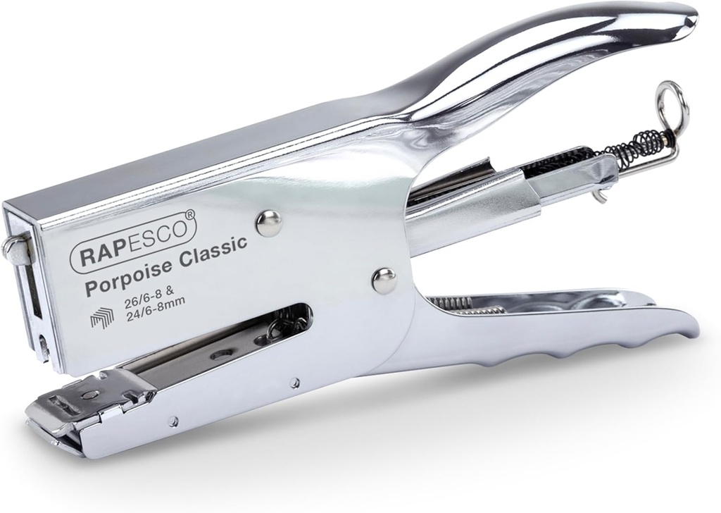 Capsator cu clește clasic Rapesco R81000A3, capacitate 45 coli, crom