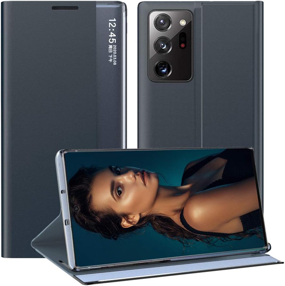 Husă din piele pentru Samsung Galaxy Note 20 Ultra - compatibilă cu husă din piele Window View pentru Galaxy Note 20 Ultra 5G Husă pentru telefon mobil Husă rabatabilă 6,9 inci