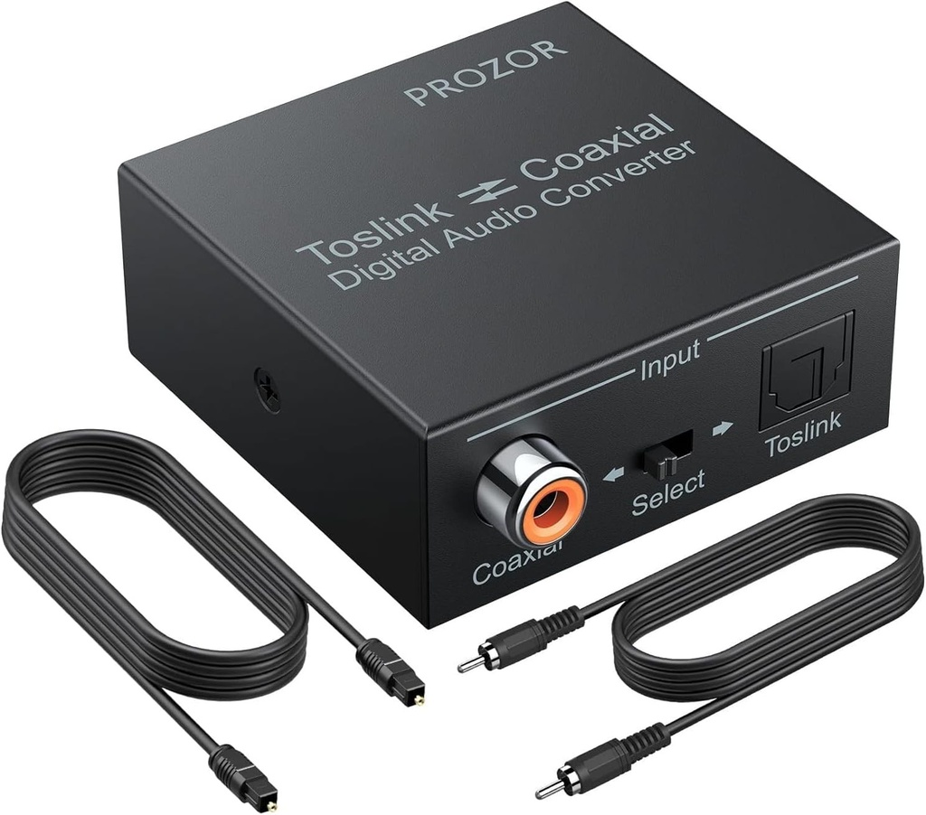 Convertor audio digital Toslink coaxial la optic SPDIF Suport DTS/Dolby-AC3 192KHz Splitter audio bidirectional cu cablu optic pentru TV Receptor prin satelit PS4 Blu-ray HD TV