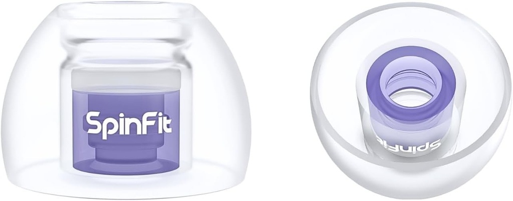 SpinFit Omni pentru casti fara fir si IEM, M, capete de inlocuire din silicon brevetate (1 pereche) (diametru duza de 3,7 mm)