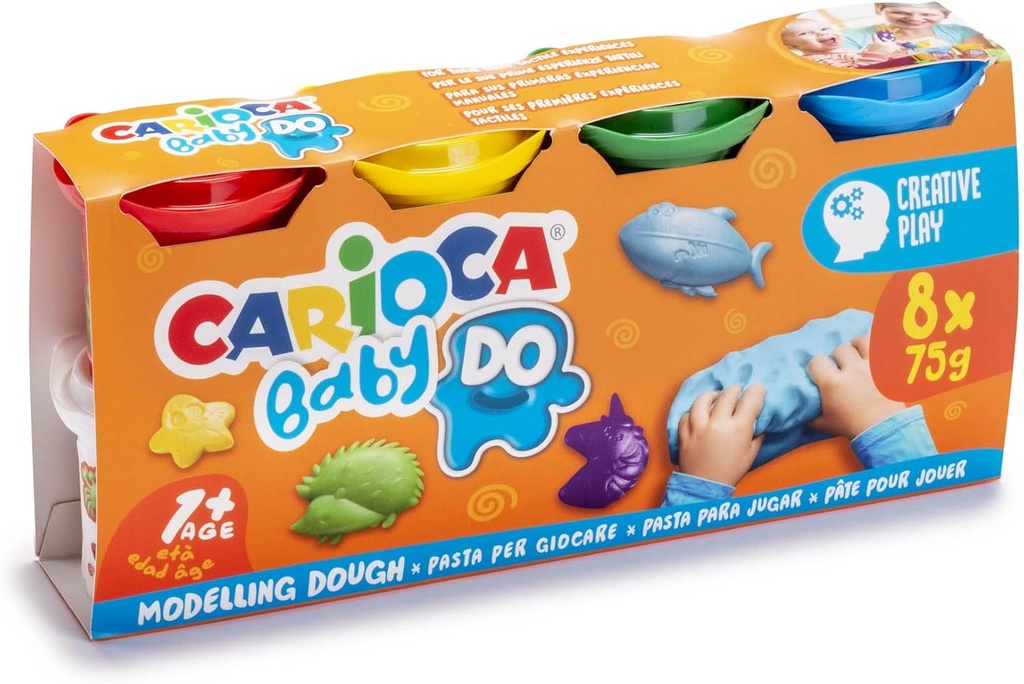 Argila de modelat pentru bebelusi, 8 x 75 g