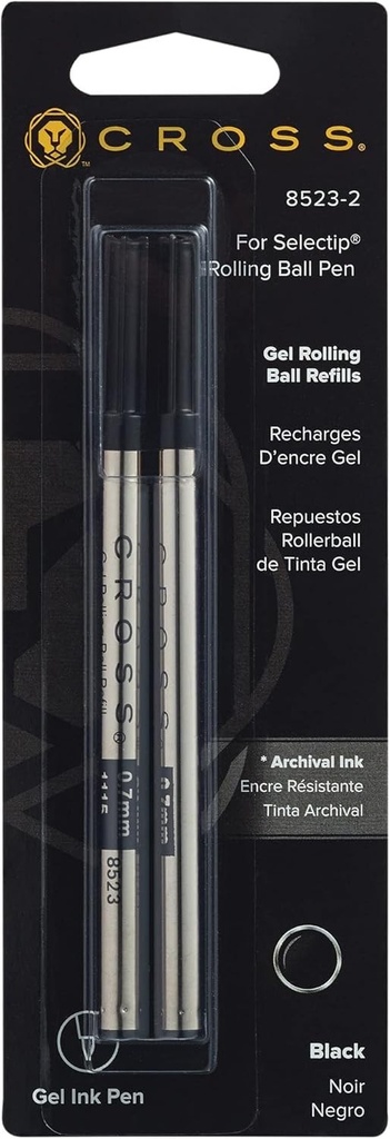 Cross Gel Rollerball Refill Selectip (2 bucati in blister, latime linie: 0,7 mm) negru