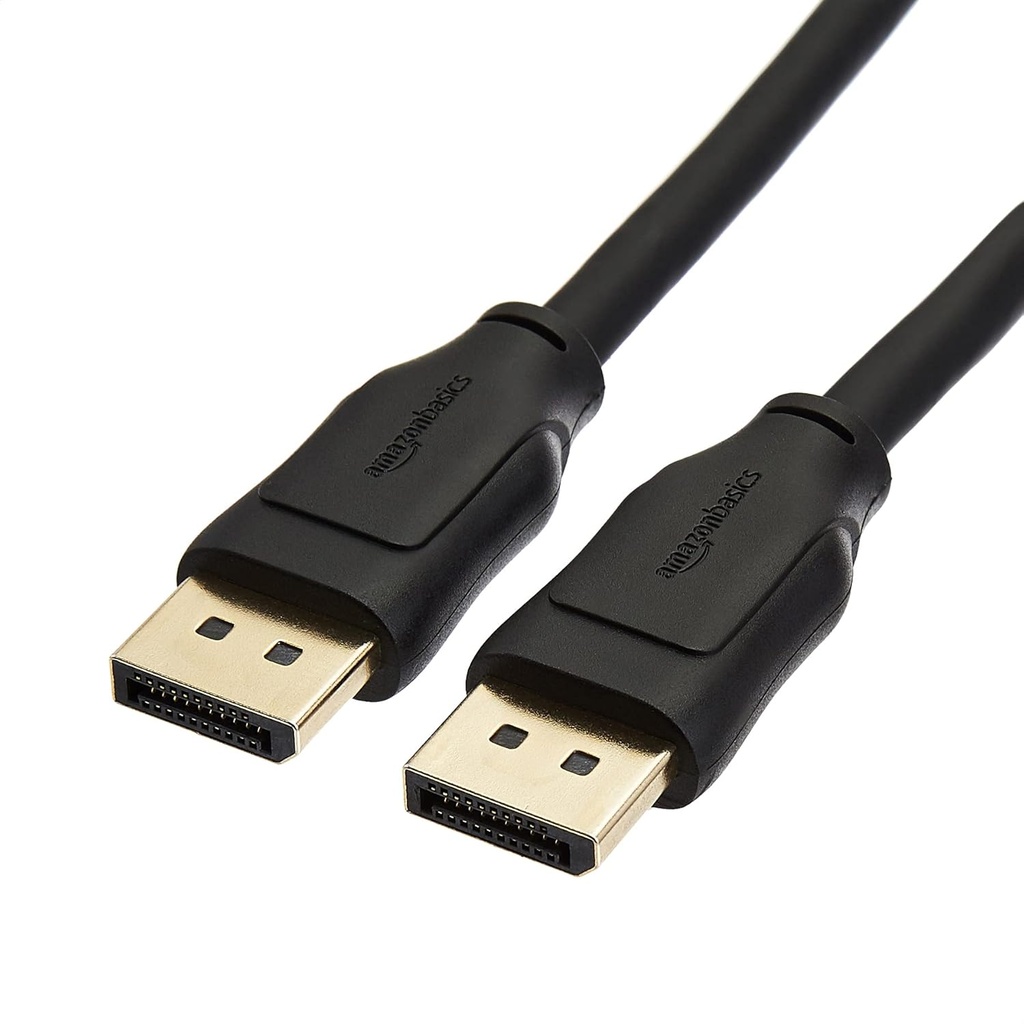 Cable Amazon Basics DisplayPort 8K la DisplayPort 1.4 cu rezoluție video 4K 120Hz și 8K 60Hz și suport HDR - negru, 6 picioare