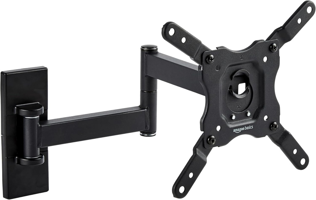 Suport de perete pentru televizor complet articulat Amazon Basics - Se potrivește televizoarelor de la 12" la 40" - VESA 200 x 200 mm, negru