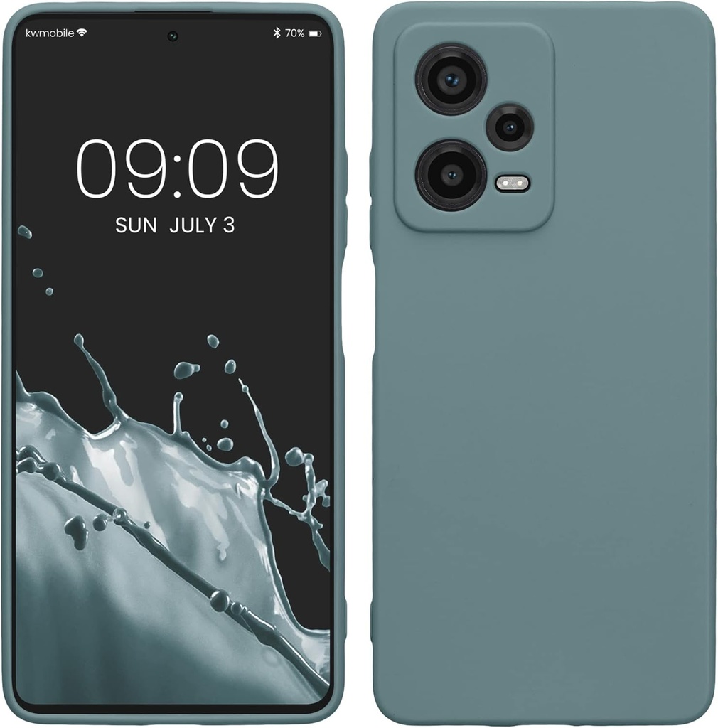 Husă kwmobile Compatibilă cu Xiaomi Redmi Note 12 Pro 5G - cu margini înălțate - Potrivită pentru încărcare fără fir - Arctic Night Matte