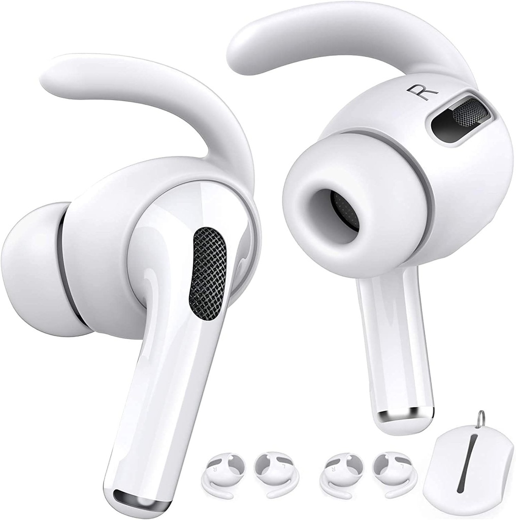AHASTYLE Tampoane pentru urechi AirPods Pro Silicon 3 perechi Huse pentru casti anti-alunecare cu carlig pentru ureche【Nu se potriveste in carcasa de incarcare】 Compatibila cu Apple AirPods Pro 1-a generatie (negru)