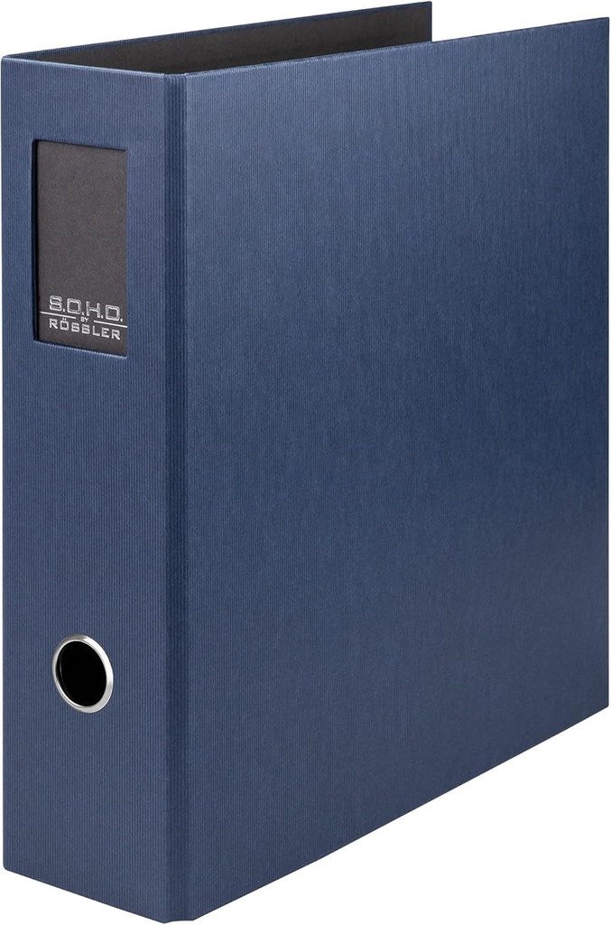 Rössler Papier 1317452909 - S.O.H.O. Legătură cu inele DIN A4 cu etichetă de dosar, lățime cotor 85 mm, bleumarin, 1 bucată