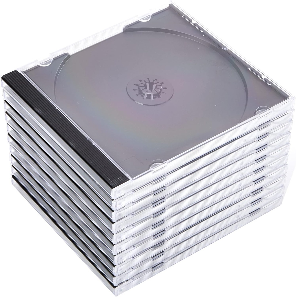 Hama | Cutie cu 10 carcase pentru CD sau DVD (1,04 cm x 12,4 cm x 14 cm, dimensiune universală), transparentă