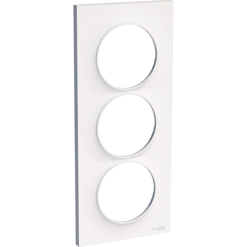 Odace Styl - Placa alba 3 stalpi verticali distanta centre 50 mm