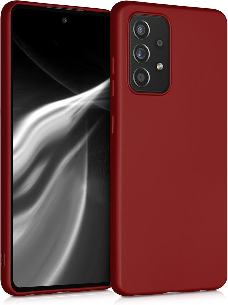 Husa kwmobile Compatibila cu Husa Samsung Galaxy A52 / A52 5G / A52s 5G - Husa Telefon Protectie Moale TPU - Rosu Inchis Metalizat
