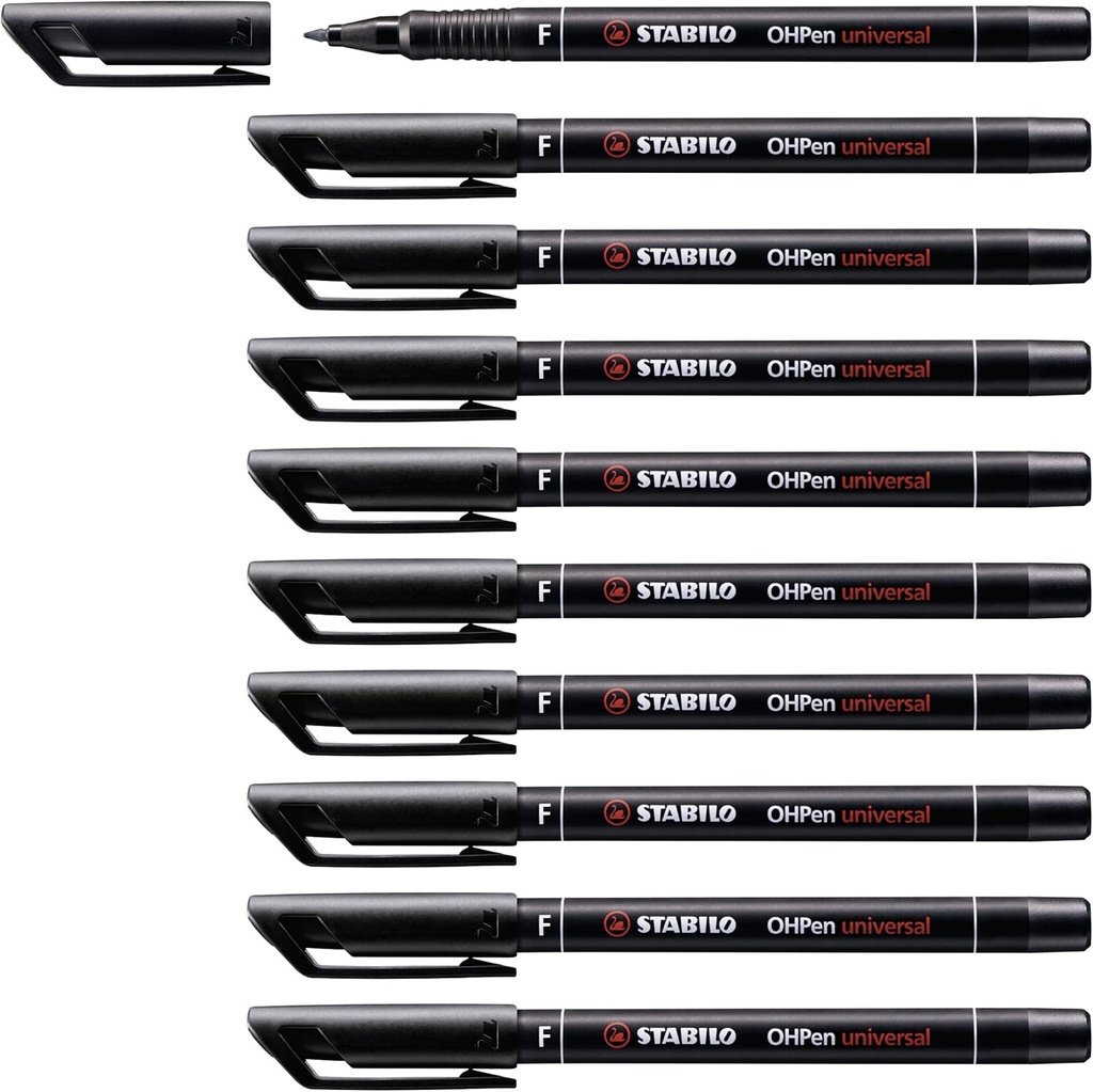 STABILO - Marcator - OHPen universal - permanent fin - pachet de 10 - negru