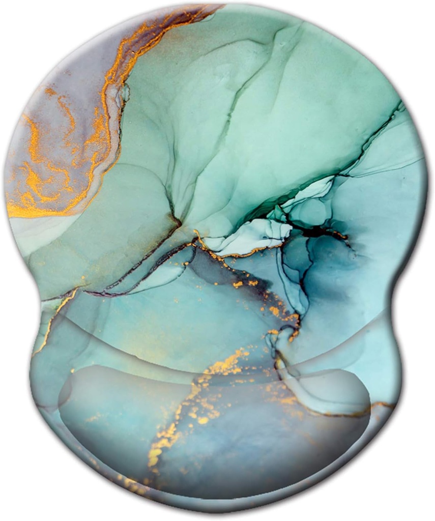 ITNRSIIET Gaming Mouse Pad Ergonomic, Mouse Pad cu suport pentru încheietura mâinii, Mouse Pad cu material Lycra, bază PU anti-alunecare pentru computer, laptop, acasă, birou și călătorii, modern marbling