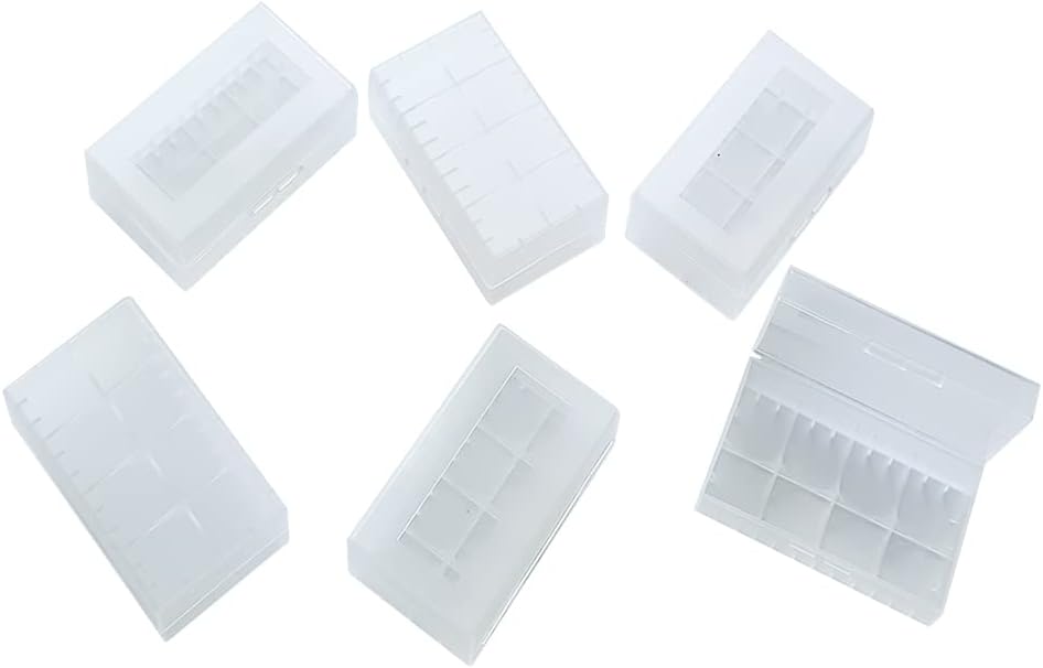 WYAN 6 pachete pentru container pentru cutia de baterii 20700/21700, cutie pentru baterii impermeabilă, cutie de depozitare pentru baterii, cutie pentru baterii pentru protecție și transport (alb transparent)