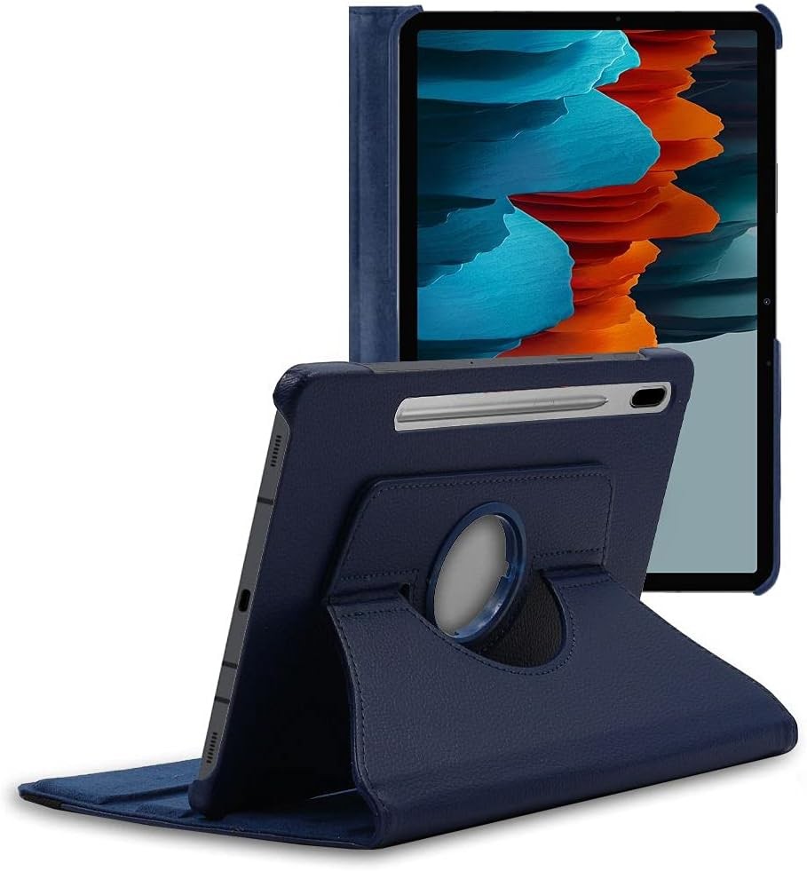 ebestStar - Husa pentru Samsung Galaxy Tab S7 SM-T870, husa rotativa 360, husa de protectie din piele PU, neagra