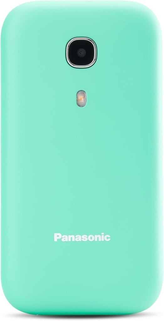Telefon clapeta Panasonic KX-TU400EXC pentru seniori fara contract (buton pentru apel de urgenta SOS, functie lanterna, butoane mari separate, font mare, dispozitiv wireless), menta