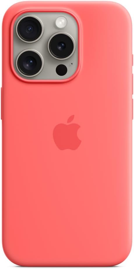 Husă din silicon Apple iPhone 15 Pro cu MagSafe – Guave – –