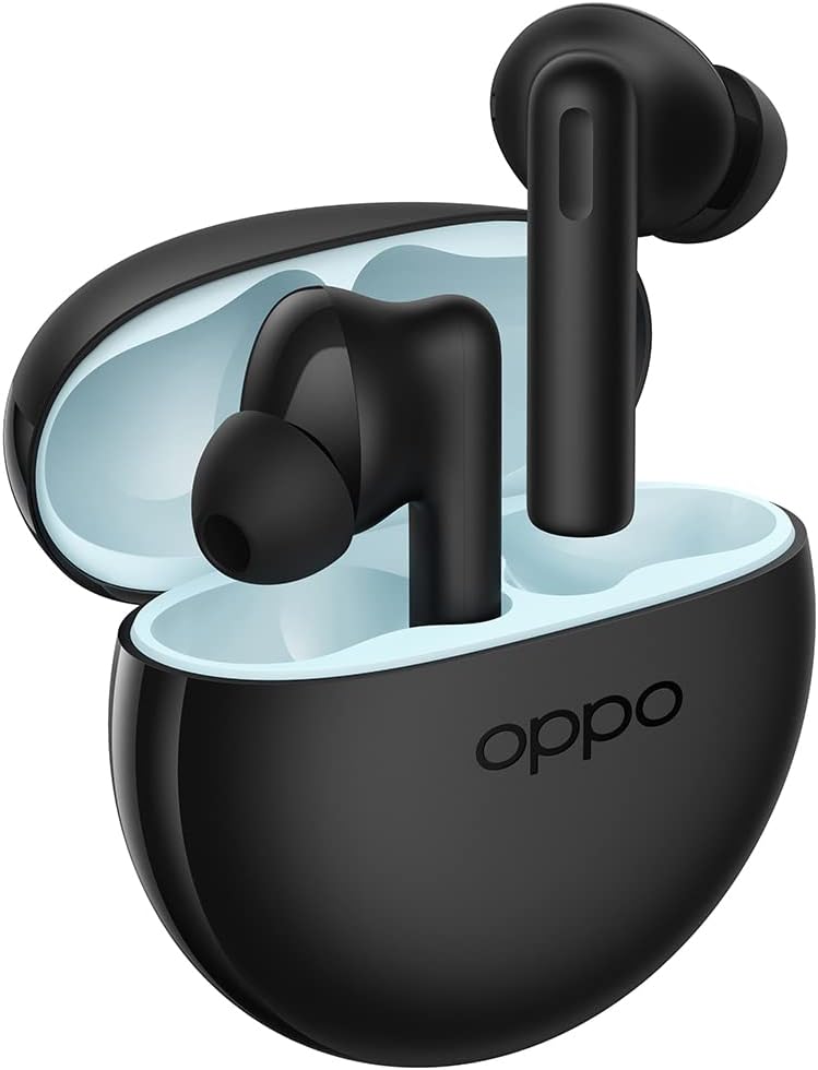 OPPO Enco Buds2, Căști True Wireless, Bluetooth 5.2, In-Ear, Anularea zgomotului apelurilor, Comenzi tactile, Audio binaural, Compatibil cu Android / iOS [Versiunea italiană], Negru