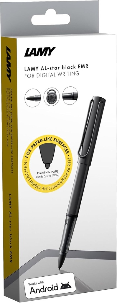 LAMY AL-Star EMR Black (varf POM) - Stylus Pen Creion cu ecran tactil pentru multe dispozitive Android - cu maner ergonomic - scriere si desen precis pe medii digitale - cu tasta functionala