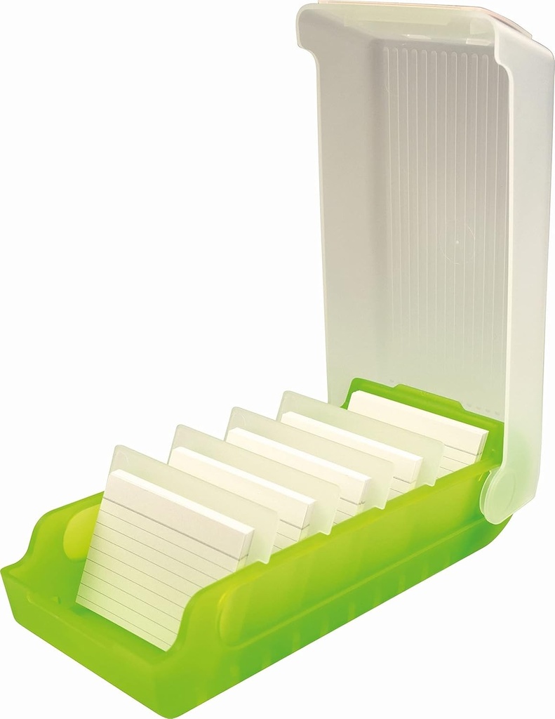 helit H6901159 - Cutie pentru fise "the beebox" DIN A7 peisaj, verde, card si cutie de depozitare