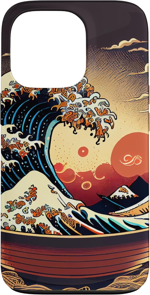 Husa Ramen Great Wave Merch iPhone 13 Pro - Husa de protectie care absoarbe socuri si rezistenta la zgarieturi - Ilustratie a Marelui Val din Japonia