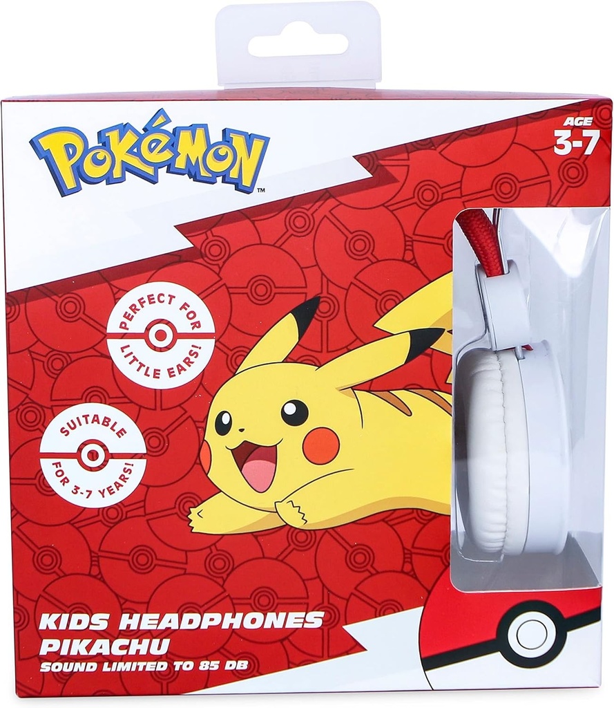 Casti OTL Pokemon Pikachu pentru copii cu cablu si volum potrivit pentru copii