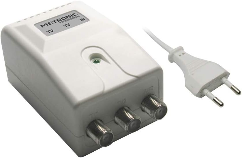 Metronic 414041 Sursa de alimentare pentru amplificator de antena cu 2 iesiri TV, alb