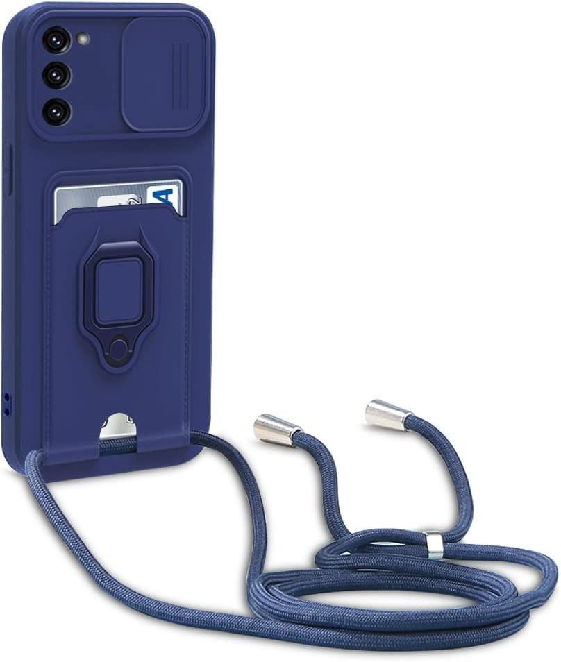 Husa yanasuo Cablu compatibil cu Samsung Galaxy S20 FE 5G/4G, colier pentru carcasa telefonului mobil, husa din silicon husa de protectie pentru camera-albastru