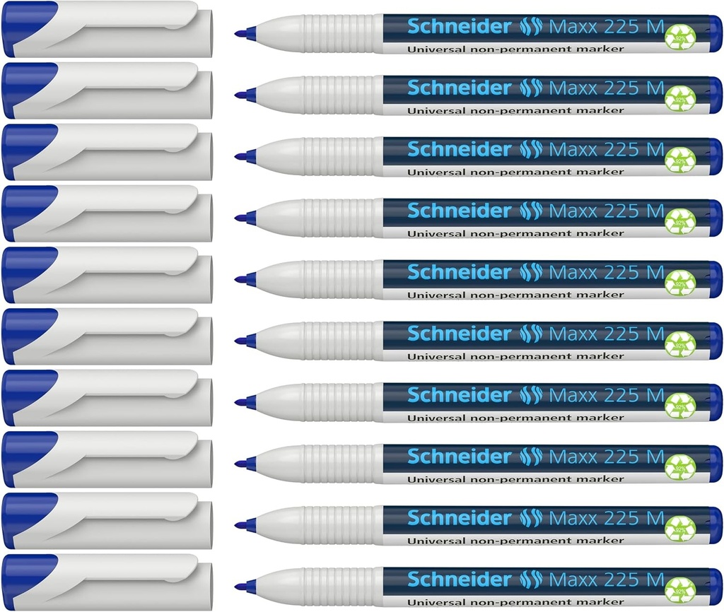 Marker universal Schneider Maxx 225 M (nepermanent, servetel umed, 1,0 mm) pachet de 10 albastru