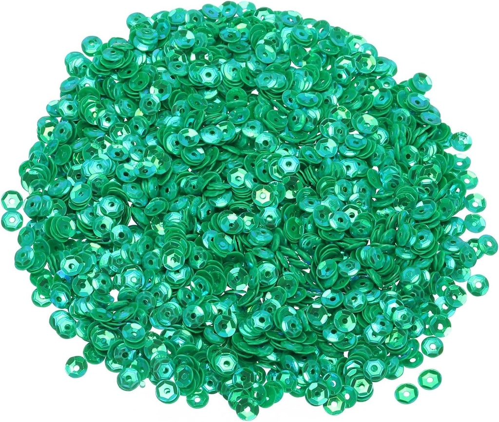sourcing map Paiete libere, paiete cu sclipici de 4 mm, 3000 de bucati paiete cu paiete broderie paiete pentru confectionarea de bijuterii, crafting, cusut, verde inchis