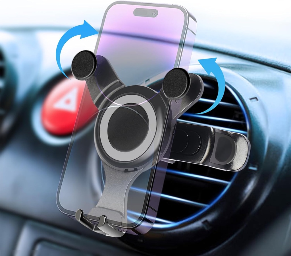 KOYILTD Suport telefon auto pentru orificii de ventilație rotunde Suport telefon auto cu protecție împotriva zgârieturilor pentru Mercedes-Benz A/B/C/E/S smart 451 453 Mini-Cooper FIAT 500 Ibiza