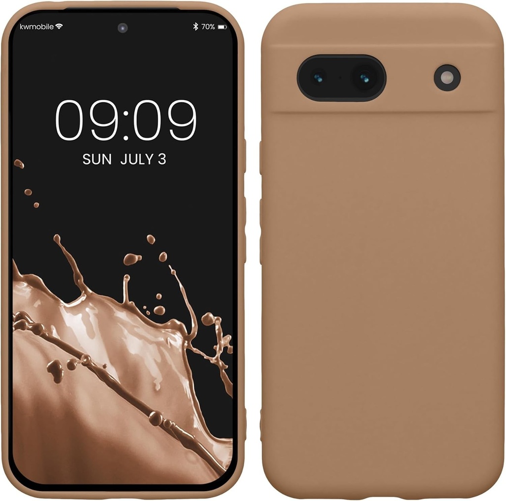 husa telefon mobil kw compatibila cu Google Pixel 8a - Husa din silicon moale pentru telefon in cappuccino