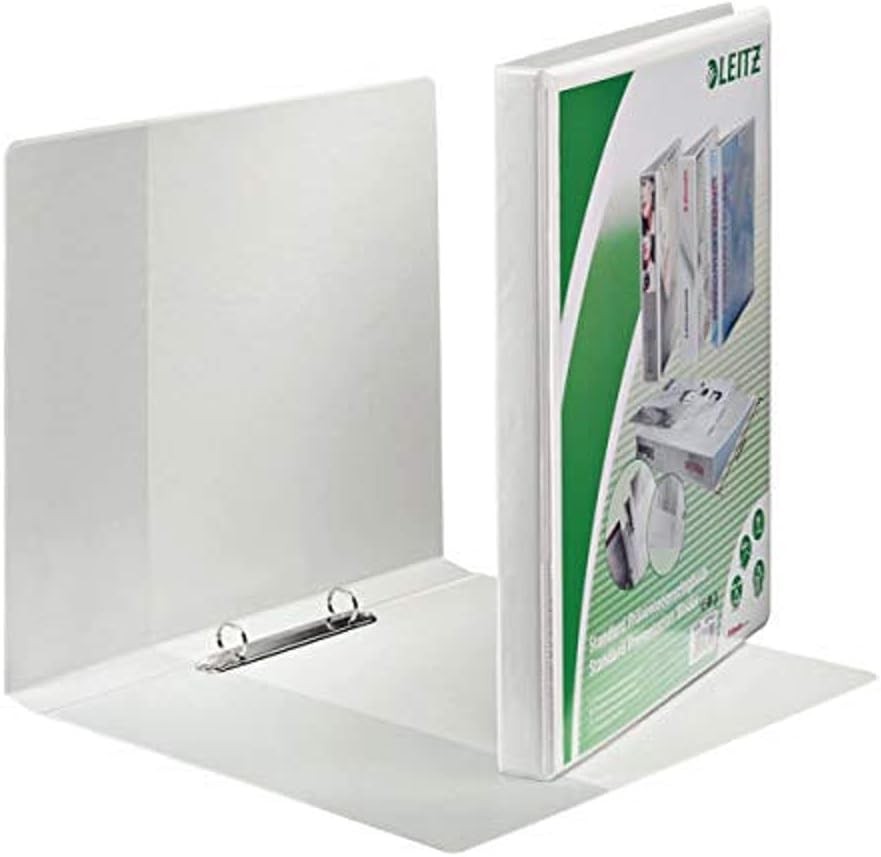 Prezentare Leitz cu inele (cu buzunare, A4, PP, 2 inele, 16 mm) alb