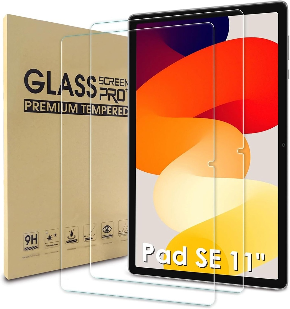 WD&CD 2 pachete de protectie pentru ecran compatibil cu Xiaomi Redmi Pad SE 11", 2.5D protectie de ecran din sticla securizata, duritate 9H, anti-zgarieturi, fara bule