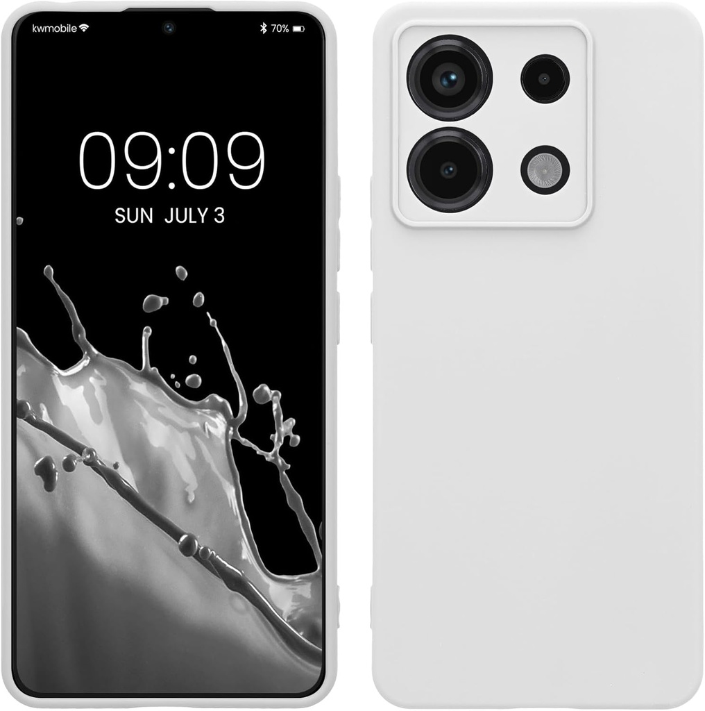 Husa kwmobile Compatibila cu Husa Xiaomi Redmi Note 13 Pro 5G / Poco X6 5G - Carcasa TPU pentru Telefon cu Protectie Camera - Alb Mat