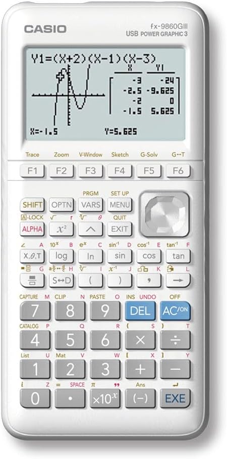 Casio FX-9860GIII - Calculator grafic monocrom fără CAS, alb