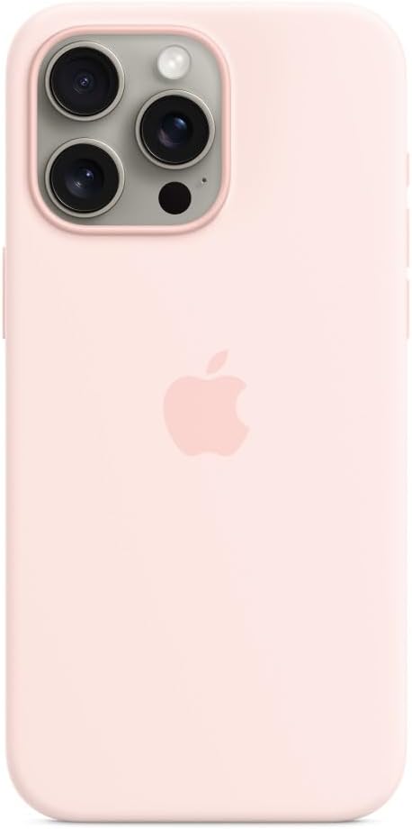 Husă din silicon Apple iPhone 15 Pro Max cu MagSafe – roz deschis