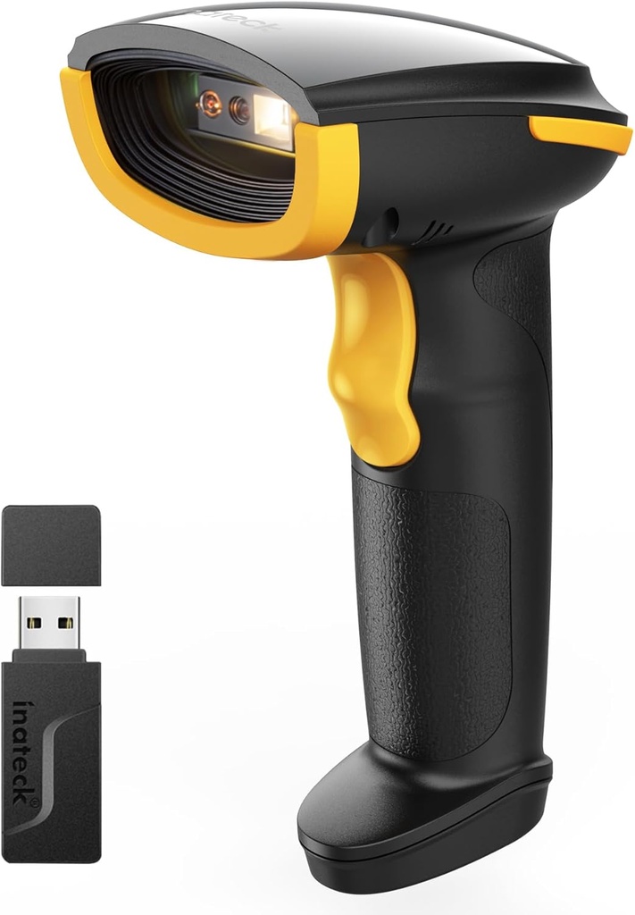 Scanner de coduri de bare Inateck Bluetooth, scaner de coduri QR 1D 2D wireless, 1 încărcare 3 luni, scaner portabil fără fir cu APP și SDK, BCST-23