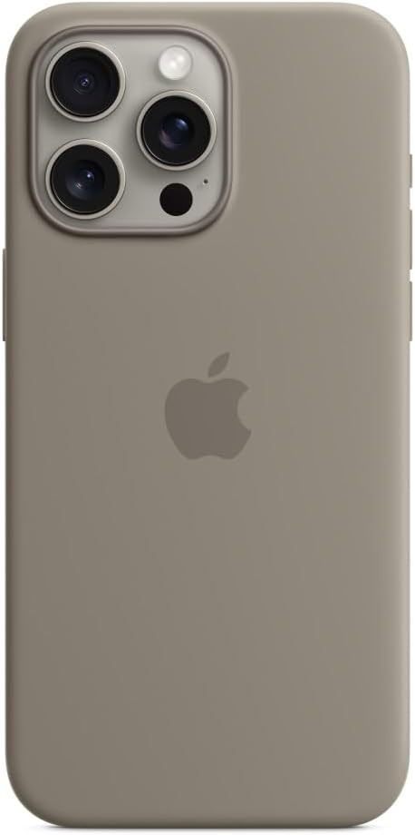 Husa din silicon Apple iPhone 15 Pro Max cu MagSafe - maro argila