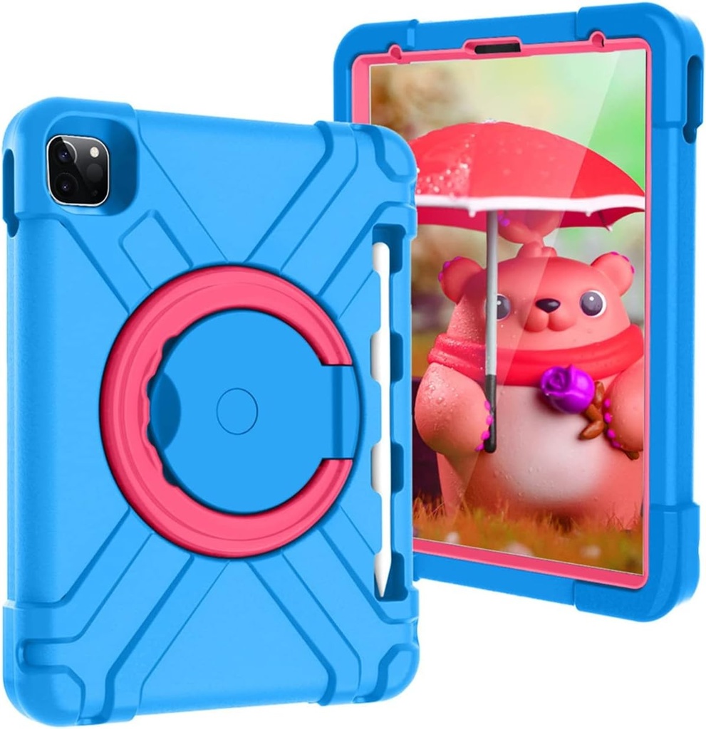 Husa Morain pentru iPad Air (a 5-a/4-a) si Carcasa iPad Pro 11 inchi (a 3-a/a-a/a-a), protectie robusta, bara de protectie 3-in-1 rezistenta la socuri cu suport de 360°