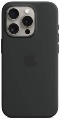 Husă din silicon Apple cu MagSafe pentru iPhone 15 Pro - neagră